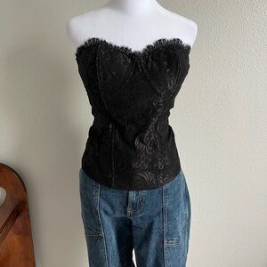 Fashion to Figure Black Strapless Lace Top